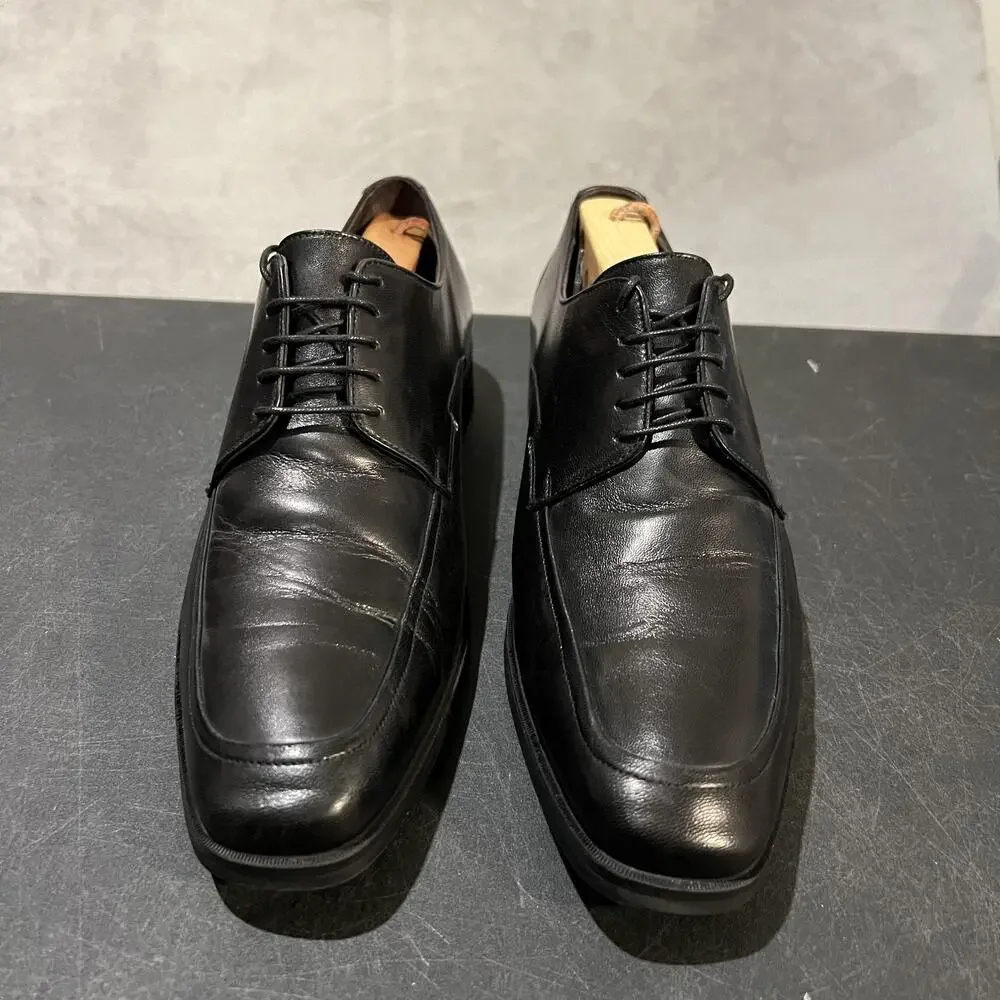 Bruno Magli Shoes Mens Size 9.5 Black Leather Oxford Dress Lace Up Made In Italy